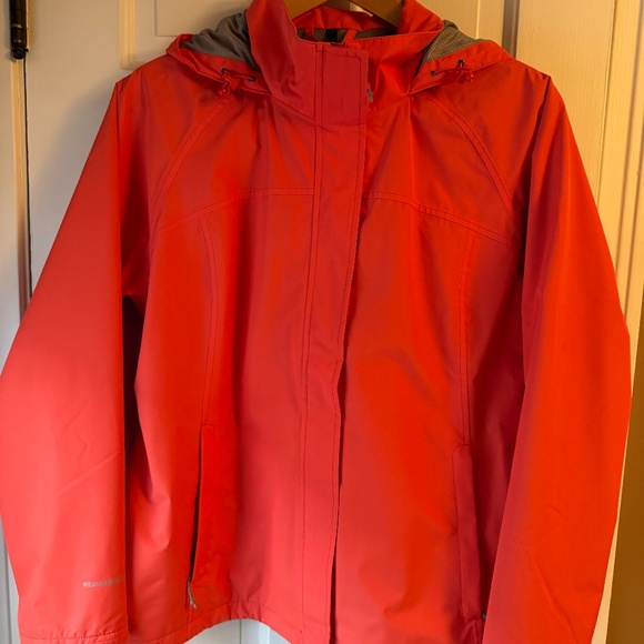 Eddie Bauer Weatheredge Rain Jacket Outer Shell Hoodie Women's XL Coral - Picture 1 of 11